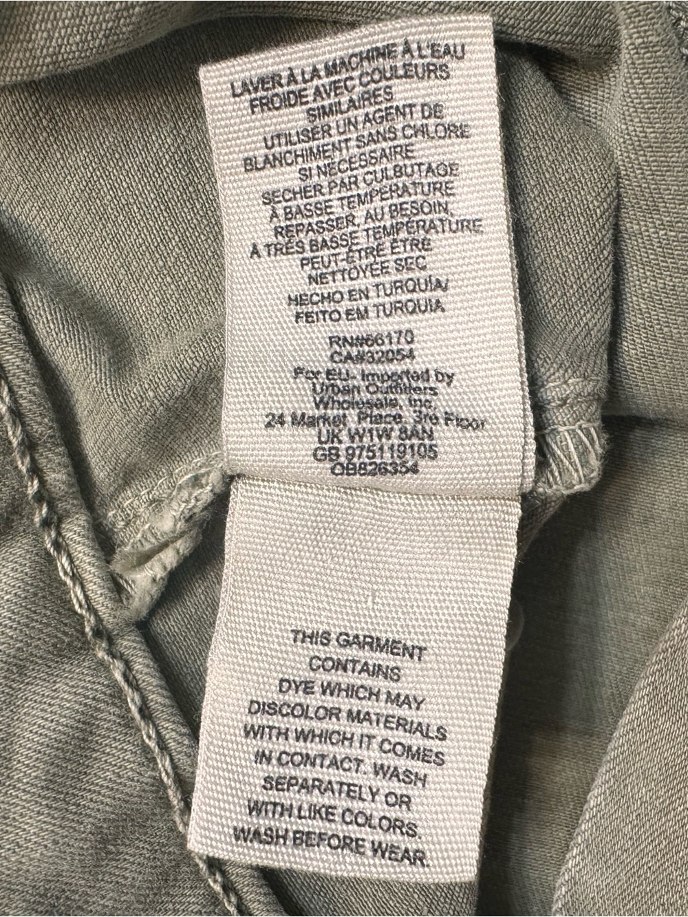 We The Free “Just Float On” High Rise Ultra Flare Olive Green Jeans Size 28 - Picture 11 of 12